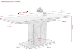 Esstisch ARIANA 120-160 x 80 cm braun