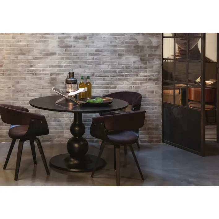 Esstisch BLANCO 120 cm rund Mangoholz schwarz