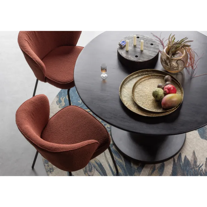 Esstisch BLANCO 120 cm rund Mangoholz schwarz