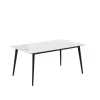 Esstisch CLEVELAND Tischplatte Keramik Snow White matt 160 x 90 cm