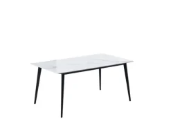 Esstisch CLEVELAND Tischplatte Keramik Snow White matt 160 x 90 cm
