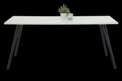 Esstisch JENNIFER 180 x 90 cm Hochglanz weiß/schwarz