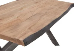 Esstisch MOMBASA 160 x 90 cm Akazie massiv natur/schwarz vintage lackiert