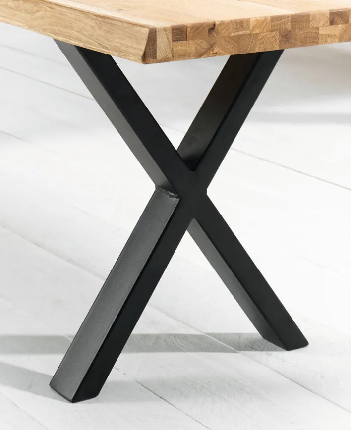 Esstisch SIGA X-I 200 x 100 cm schwarz /Eiche bianco