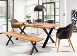 Esstisch SIGA X-I 180 x 100 cm schwarz /Eiche geölt