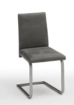 Esszimmerstuhl ELIMO Edelstahl /Lederlook Duncan grau
