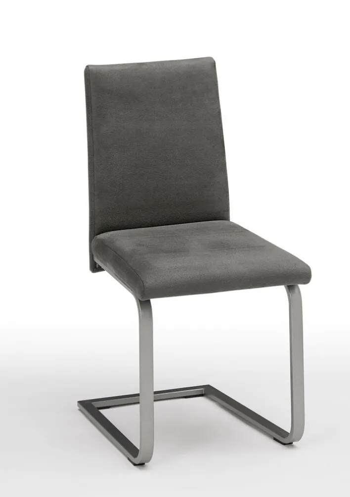 Esszimmerstuhl ELIMO Edelstahl /Lederlook Duncan grau