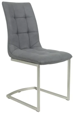 Esszimmerstuhl HURLEY Lederlook grau