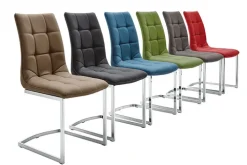 Esszimmerstuhl HURLEY Lederlook grau