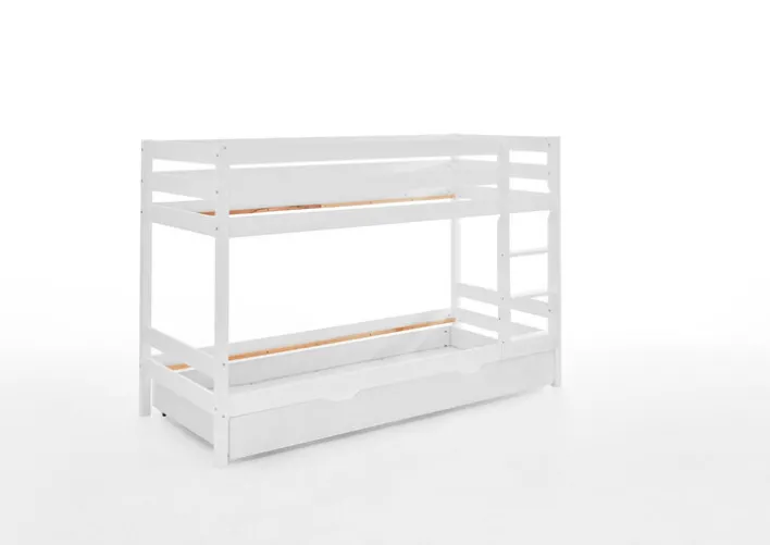 Etagenbett 90 x 200 cm Buche Massiv weiß