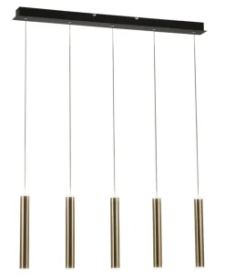 FABAS LUCE LED Balkenpendel PRADO 5-flg messingfarbig