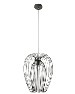 FABAS LUCE Retrofit Pendelleuchte CAMP 40 cm schwarz