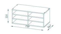 Facheinteilung WEB 75,9 cm Eiche Trüffel sägerau NB