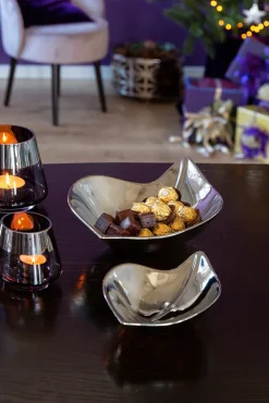 Fink Dekoschale SIBELL 22 cm silberfarbig