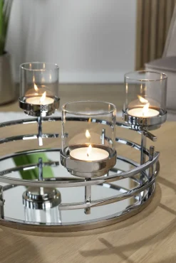 Fink Kerzenhalter ELISIO 42cm silberfarbig/vernickelt