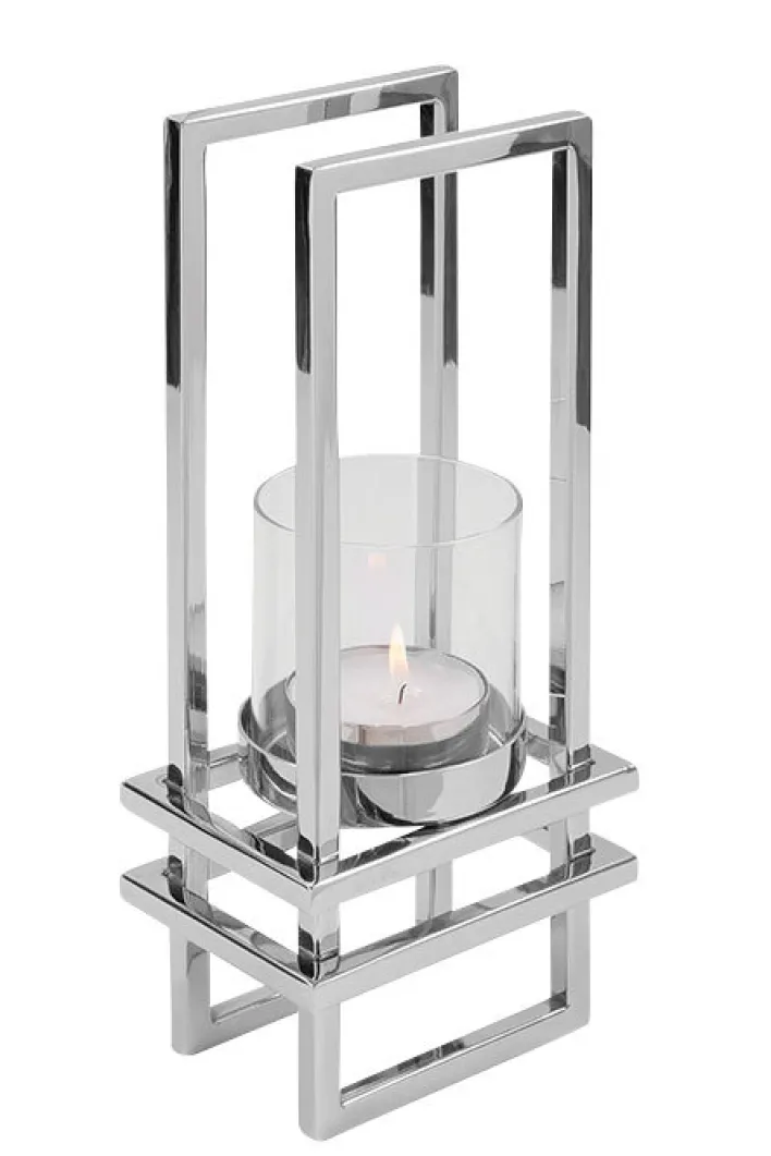 Fink Windlicht DUALIS 31 cm silberfarbig