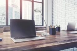 FISCHER & HONSEL CCT LED Tischlampe DENT nickelfarbig