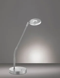 FISCHER & HONSEL CCT LED Tischlampe DENT nickelfarbig