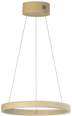 FISCHER & HONSEL LED Balkenpendel SILVIO, Metall/Acryl, Ø 50 cm Höhe 180 cm, Beige/Weiß