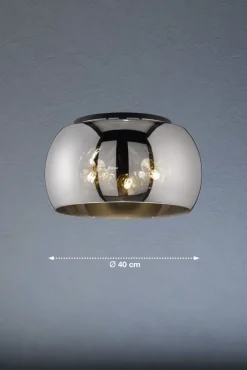 FISCHER & HONSEL Retrofit Deckenlampe DIMA 40 cm sandschwarz /rauchfarbig