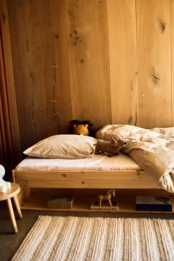 FLEXA Bett GROW mit Regal 90 x 200 cm braun