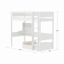 FLEXA Hochbett WHITE mit Sofabett