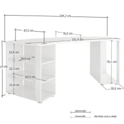 Gaming Tisch PIPPO 205 x 91 cm schwarz