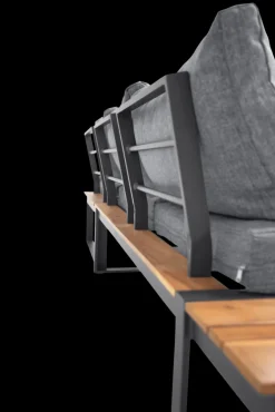 Garden FLAIR Dining Gartenlounge BASEL U 5-tlg grau /Akazie braun