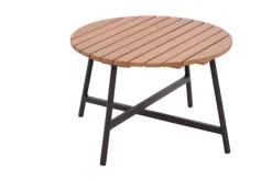 Garden FLAIR Garten-Beistelltisch SUSI 56 cm grau /Teakholz