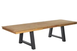 Garden FLAIR Gartentisch OLI 220-300 x 100 cm sandschwarz /Teak