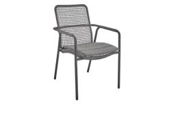 Garden FLAIR Stapelstuhl Garten REPTON ROPE 2er Set anthrazit /hellgrau