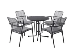 Garden FLAIR Stapelstuhl Garten REPTON ROPE 2er Set anthrazit /hellgrau