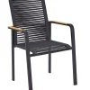 Garden FLAIR Stapelstuhl Garten LEIF schwarz /Rope
