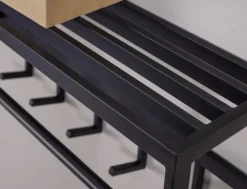 Garderobe 70 x 20 cm Metall schwarz