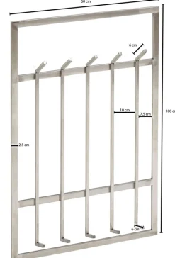 Garderobe 60 x 100 cm silberfarbig