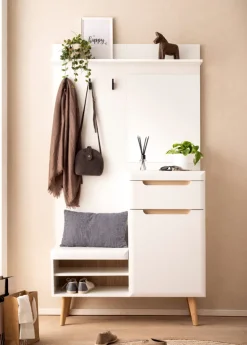 Garderobe SVANTE_TORGE 107 x 197 cm weiß/braun