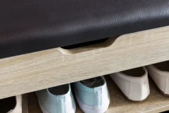 Garderobenbank 60 x 44 cm grau/braun