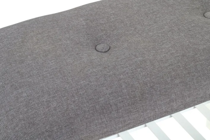 Garderobenbank 100 x 44 cm Weiß/ Grau