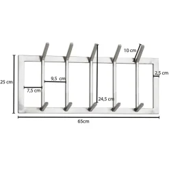 Garderobenleiste 65 x 30 cm Silberfarbig