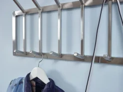 Garderobenleiste 65 x 30 cm Silberfarbig