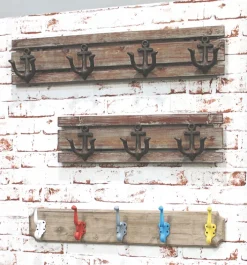 Garderobenleiste SAILOR 4 66 x 14 x 7 cm Massiv braun