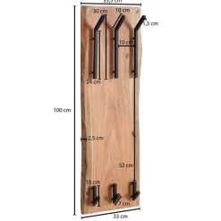 Garderobenpaneel 35 x 100 cm Akazie