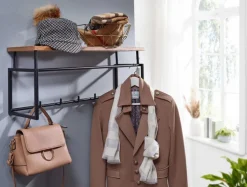 Garderobenpaneel 53 x 40 cm Mango/schwarz