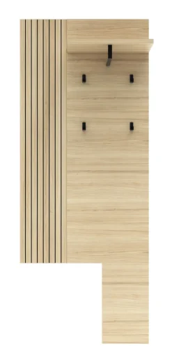 Garderobenpaneel 70 x 175 cm Riva-Eiche-Dekor/schwarz