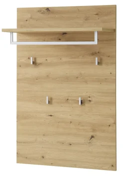 Garderobenpaneel 78 x 117 x 30 cm braun/silberfarbig