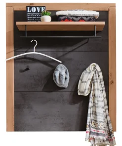 Garderobenpaneel 93 x 108 x 28cm Holznachbildung balkeneiche