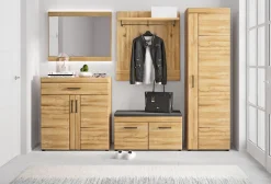 Garderobenpaneel CORTINA 93 x 110 cm Eiche braun