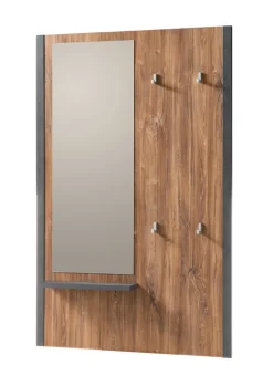 Garderobenpaneel DETROIT 90 x 138 cm Spiegelglas/braun/anthrazit