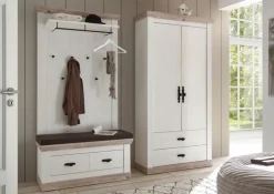 Garderobenpaneel FLORENZ 107 x 153 cm weiß/braun