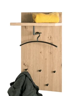 Garderobenpaneel PARMA1 Eiche-Dekor/schwarz 48 x 90 cm